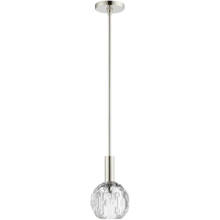 Lighting Lumens 1 - Light Single Globe Pendant with Crystal Accents | Wayfair