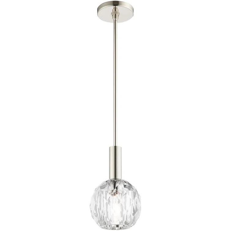 Lighting Lumens 1 - Light Single Globe Pendant with Crystal Accents | Wayfair