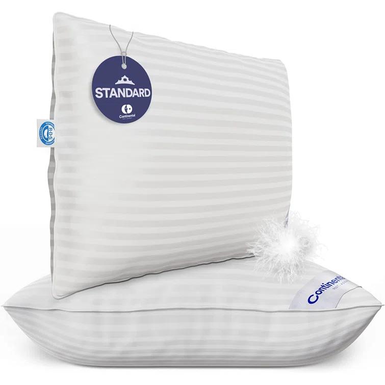 Continental Mfg. Co. Superior Down 700 Fill Power Hungarian White Goose Down Pillow, 2 Pack (Set of 2)