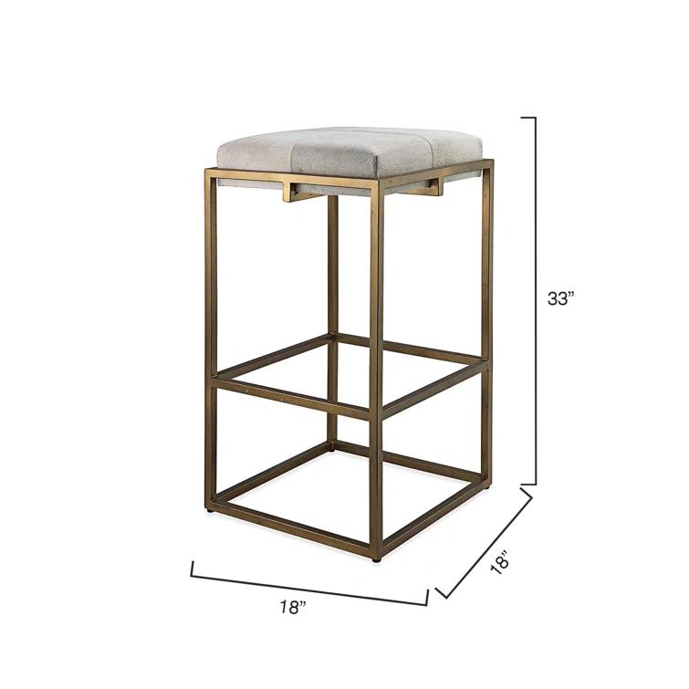 Jamie Young Company Shelby Upholstered Counter Stool with Metal Frame