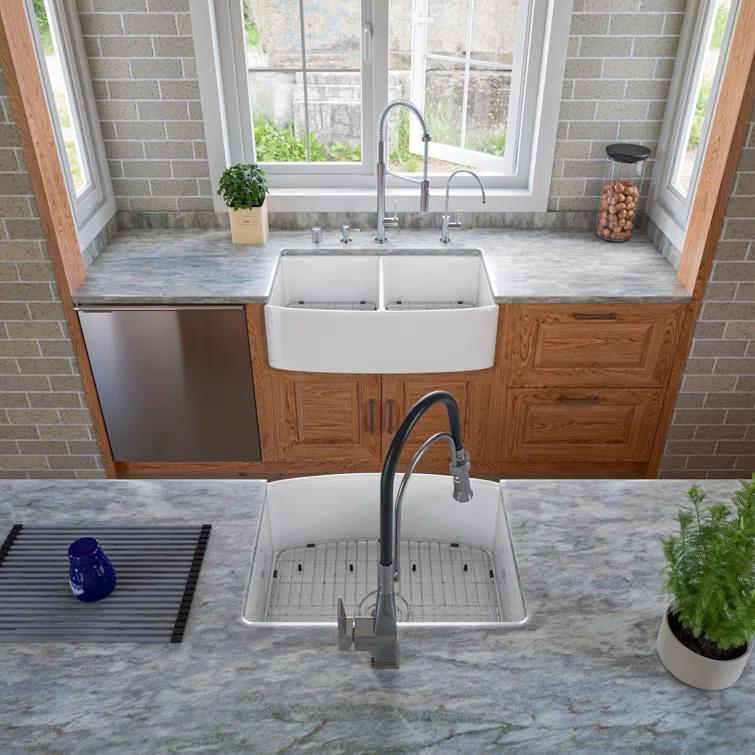 24'' L Flush Single Bowl Fireclay Kitchen Sink