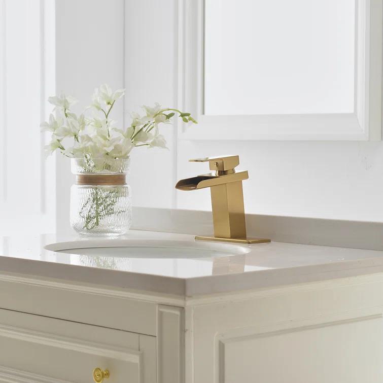 HGN TPLT-001LSJ-DP-XS HGN Waterfall Spout Bathroom Faucet with Pop-up Drain