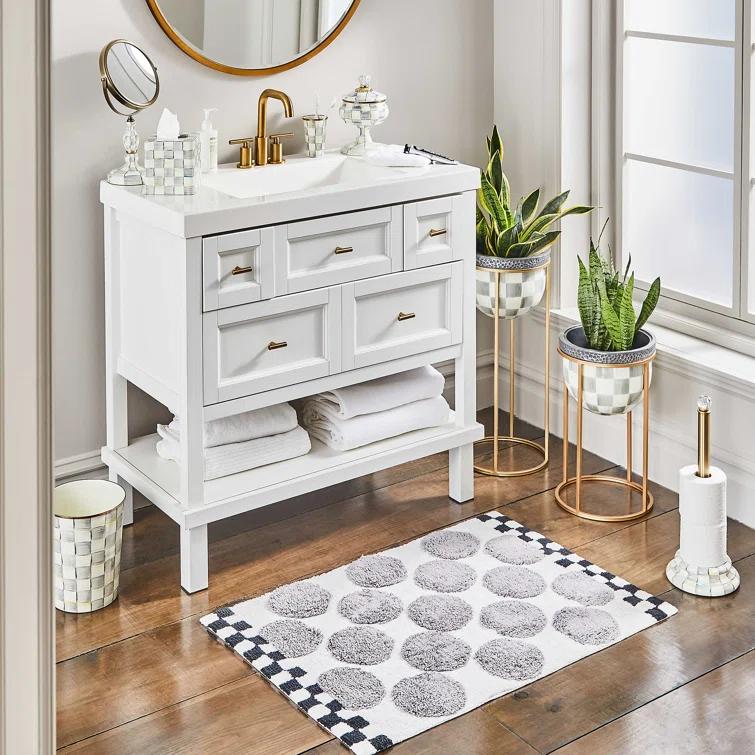 MacKenzie-Childs Sterling Check® Toilet Tissue Storage