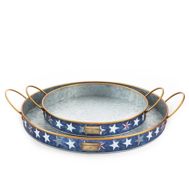 MacKenzie-Childs Royal Star Serving Trays (Set of 2)