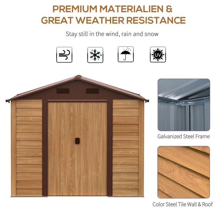 11 ft. W x 13 ft. D Stainless Steel Tool Shed