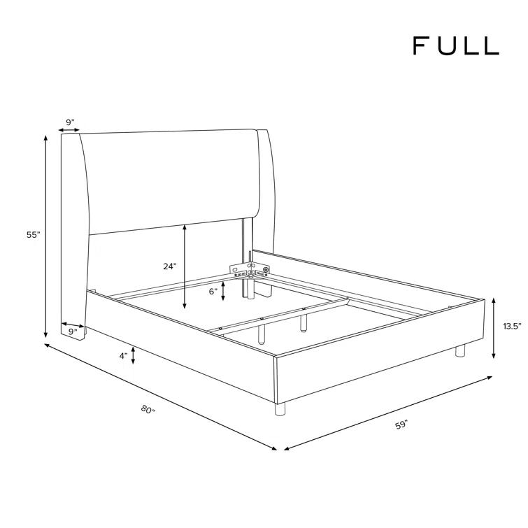 Bellfield Upholstered Wingback Bed