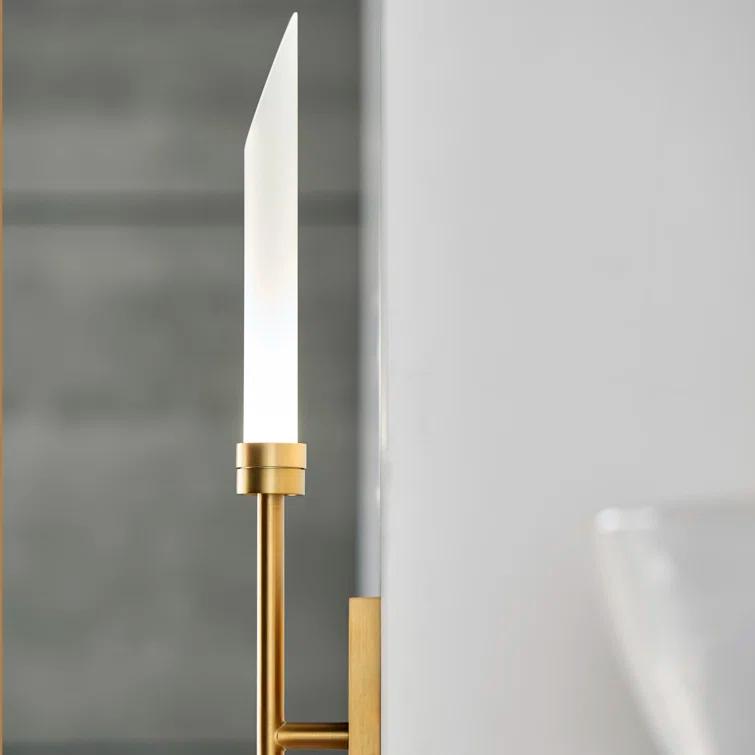 Spur Aged Brass Dimmable 2-Light LED Wall Sconce with Glass Shades