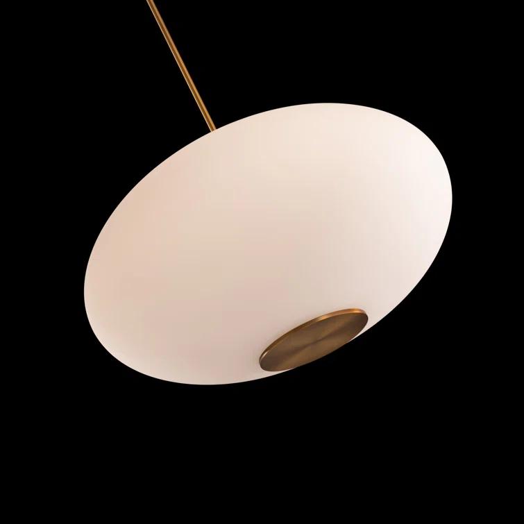 Illusion Dimmable LED Pendant With Oval Shaped Glass Shade, Adjustable Color Temperature