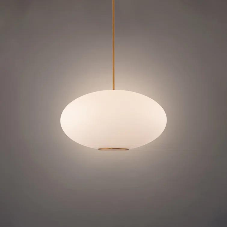 Illusion Dimmable LED Pendant With Oval Shaped Glass Shade, Adjustable Color Temperature