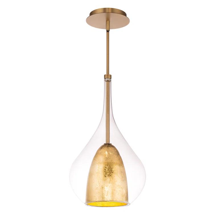 Modern Forms Helios 1 - Light Gold Leaf/Aged Brass LED Single Pendant