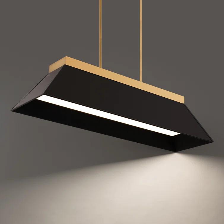 Bentley 1 - Light Black/Aged Brass LED Pool Table Lights Pendant