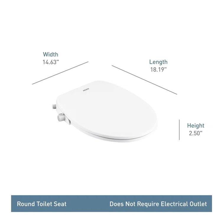 2-Series Non Electronic Bidet Seat for Round Toilets in White