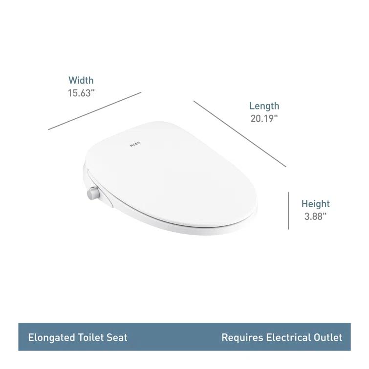 2-Series Non-Electronic Bidet Seat for Elongated Seats in White