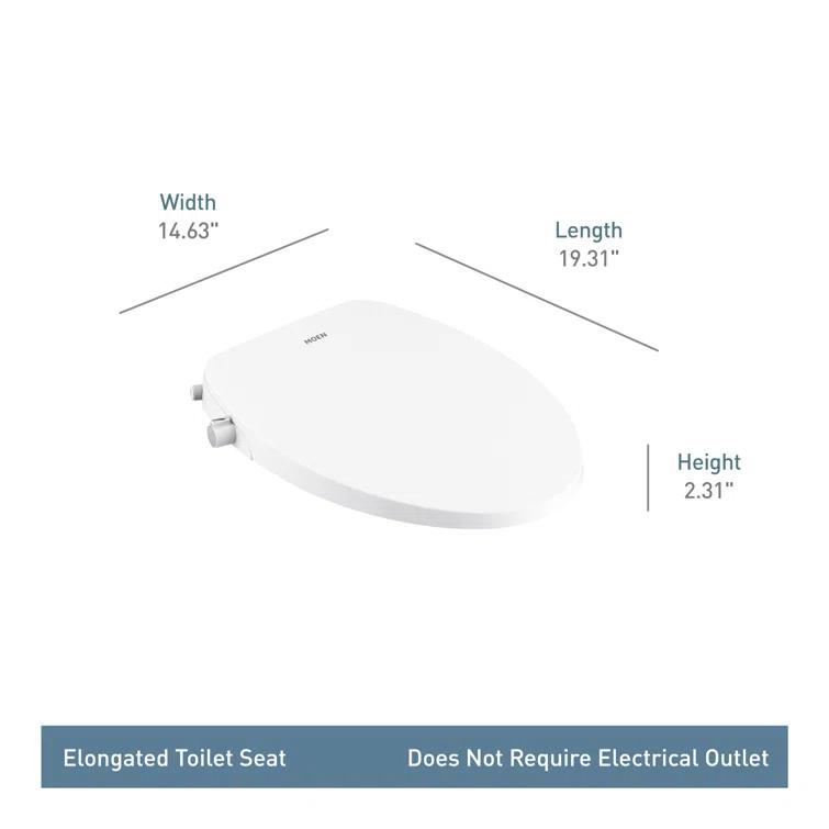 2-Series Non-Electronic Bidet Seat for Elongated Seats in White