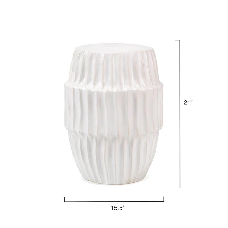 Jamie Young Co Algae Hollow Center Coastal Ceramic Side Table in White