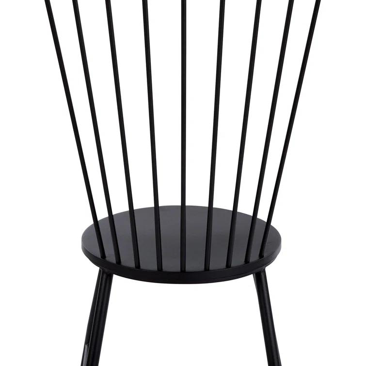 Pim Metal Windsor Back Side Chair in Black