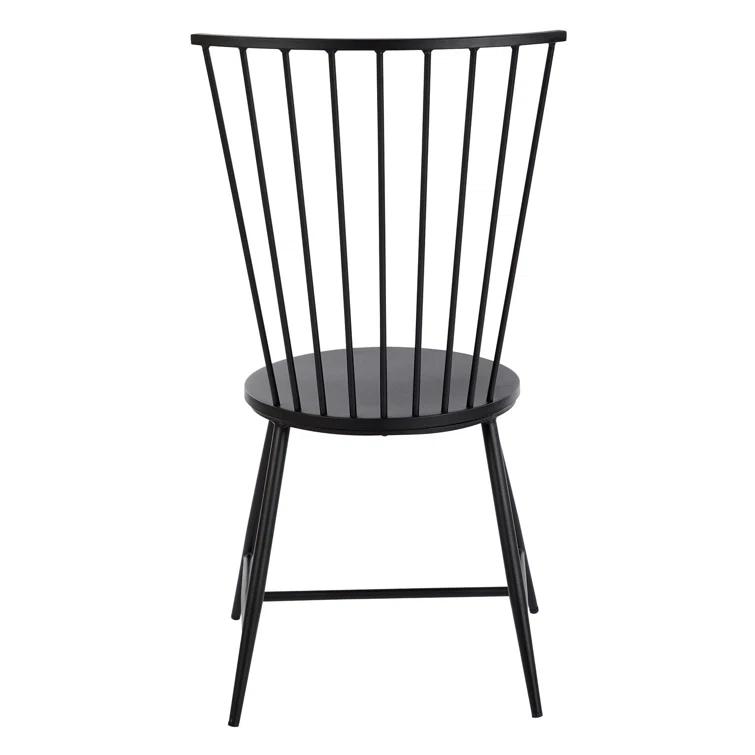 Pim Metal Windsor Back Side Chair in Black