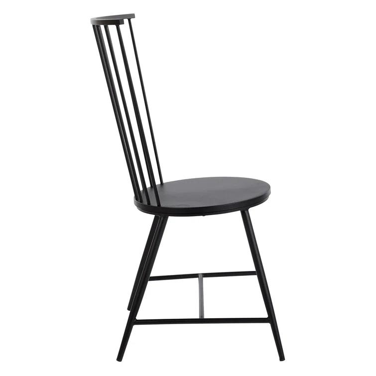 Pim Metal Windsor Back Side Chair in Black