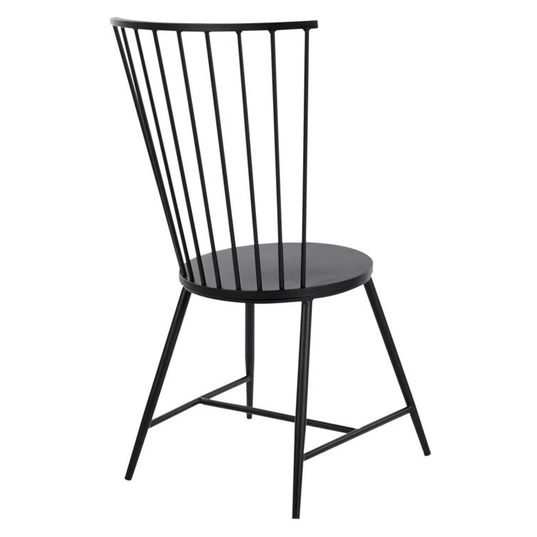 Pim Metal Windsor Back Side Chair in Black