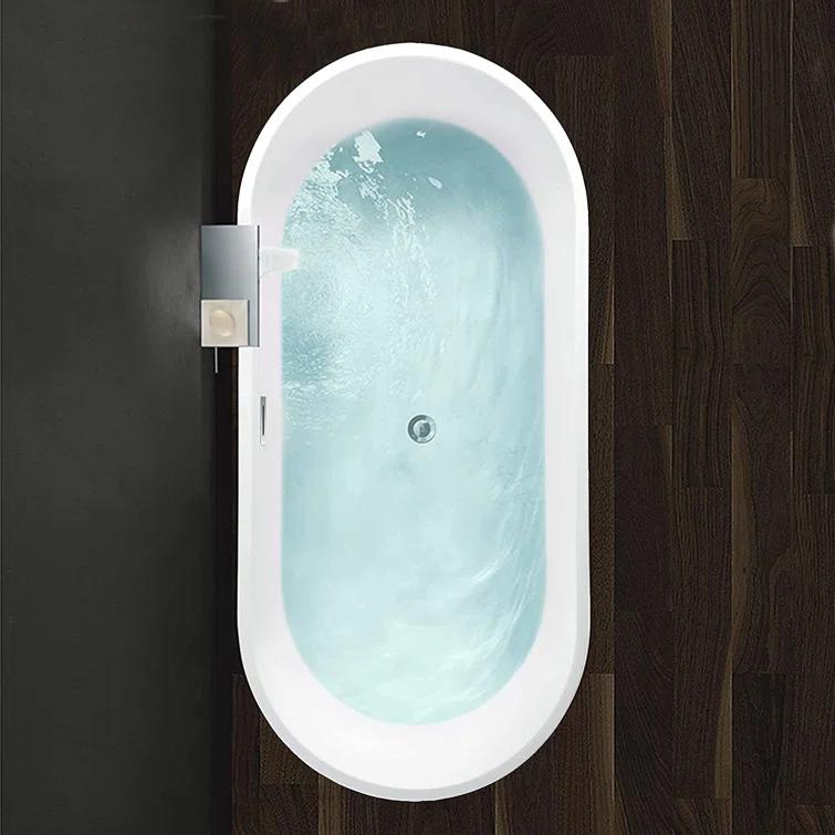 Iris 59" x 30" Freestanding Soaking Acrylic Bathtub