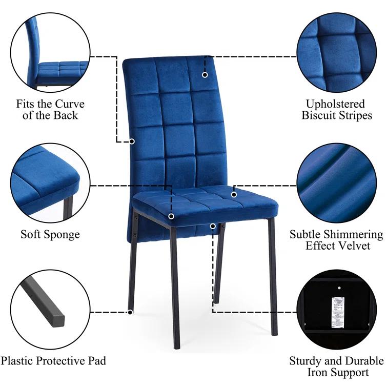 Brooklyn Velvet High Back Side Chair