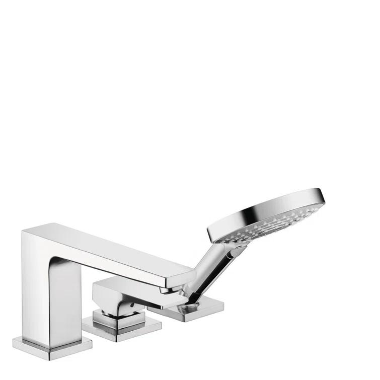 Metropol Single Handle Deck Mounted Roman Tub Faucet Trim with Diverter and Handshower