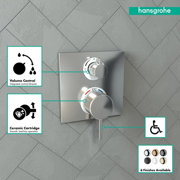 Ecostat Square Temperature Memory Thermostatic Valve Trim