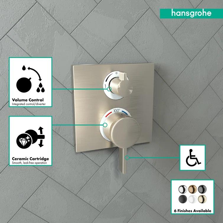Ecostat Square Temperature Memory Thermostatic Valve Trim