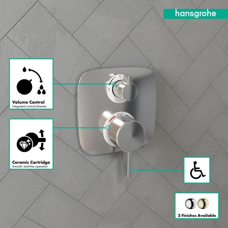 Ecostat E Temperature Memory Thermostatic Valve Trim with Diverter