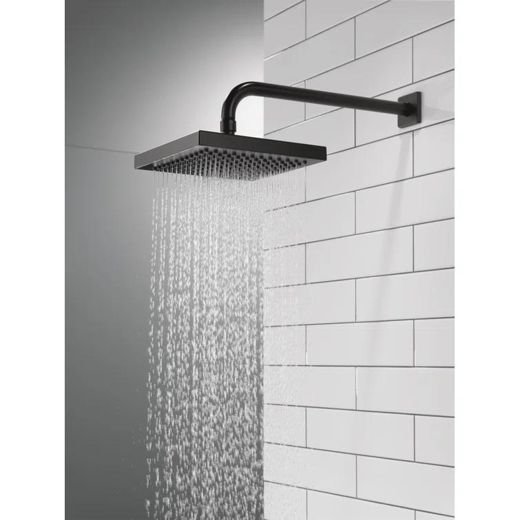 Universal Showering Components Square Single-Spray Rain Shower Head, Rainfall Shower Head 1.8 GPM