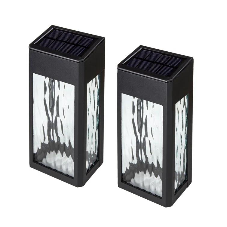 Classy Caps Black Powder Coated Aluminum Solar Powered Integrated LED Metal Deck Light (Set of 2)
