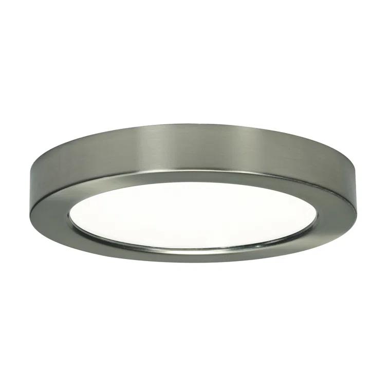 Brushed Nickel 7" Round LED Flush Mount Light