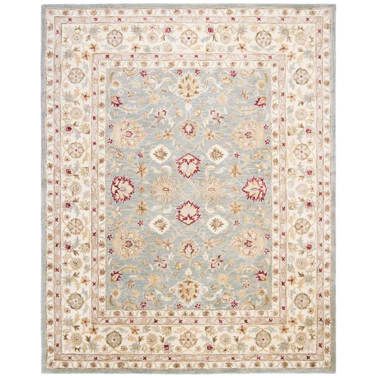 Antiquity AT822 Hand Tufted Area Rug - Grey Blue/Beige - 8'3"x11' - Safavieh.