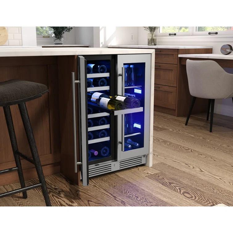 Zephyr Zephyr Presrv 24" 21-Bottle and 64-Can Dual Zone Wine and Beverage Cooler