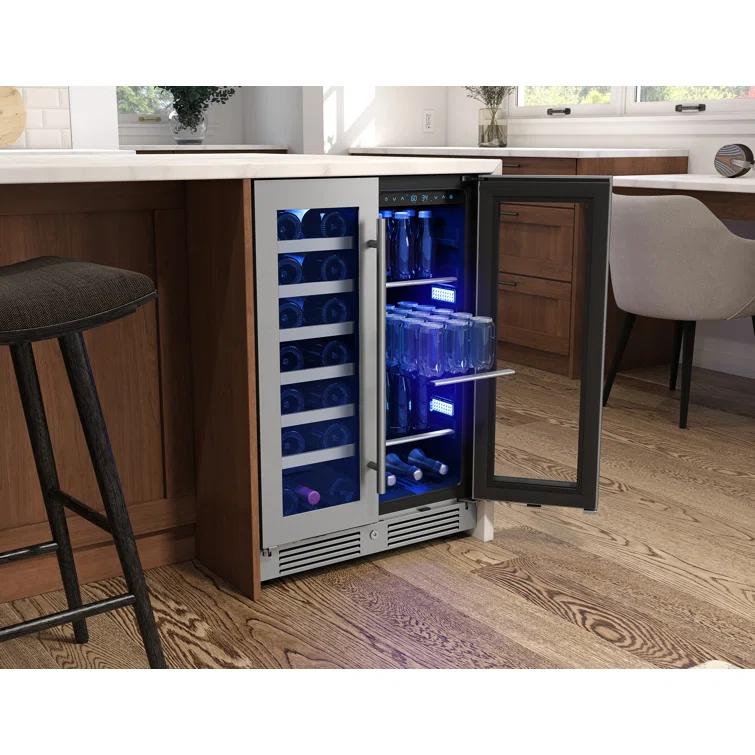 Zephyr Zephyr Presrv 24" 21-Bottle and 64-Can Dual Zone Wine and Beverage Cooler
