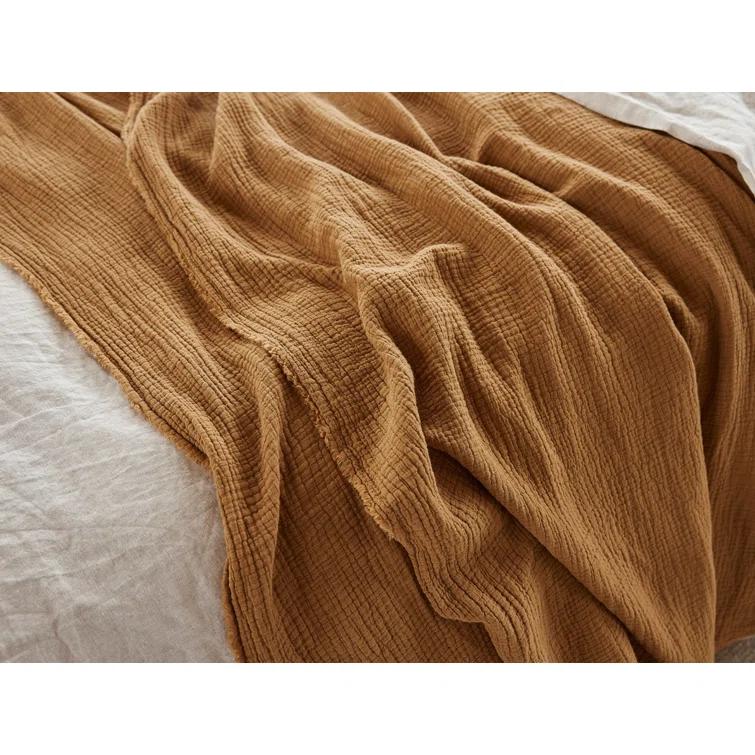 Coyuchi Topanga Matelasse Plain Weave / Muslin Throw Blanket
