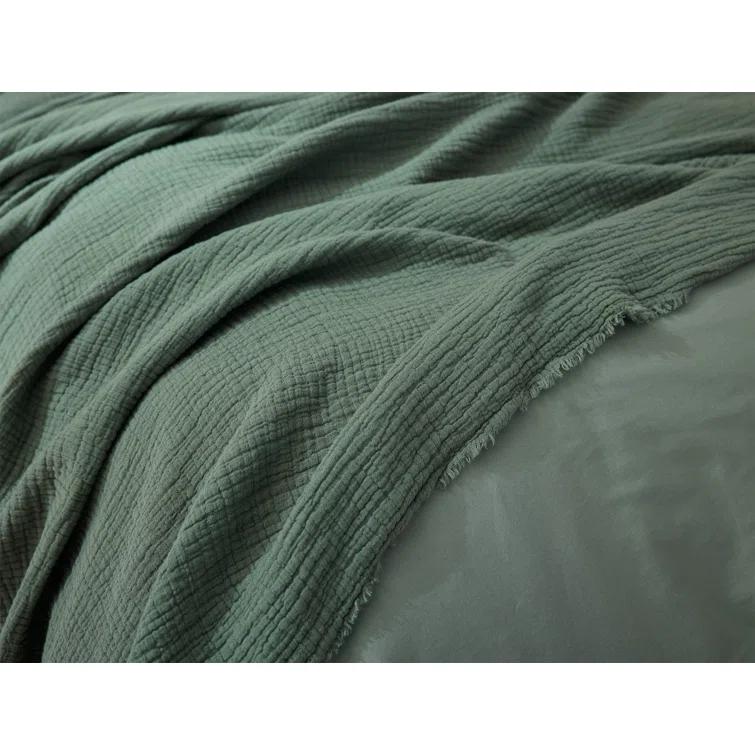 Coyuchi Topanga Matelasse Plain Weave / Muslin Throw Blanket
