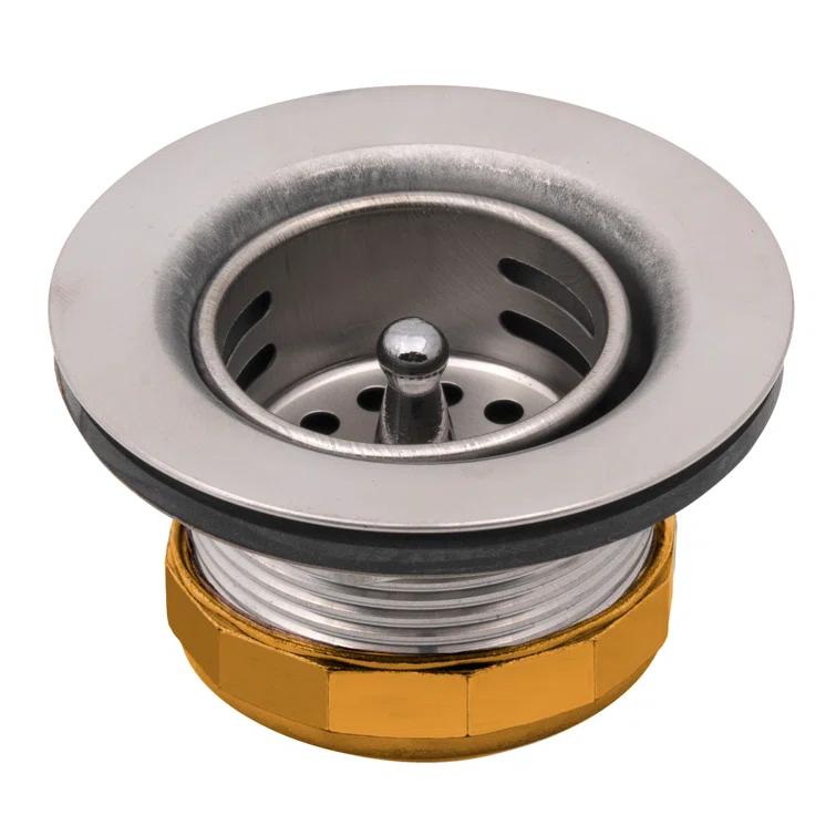 Oatey 3784 Dearborn Junior Duo Bar Sink Strainer, Stainless Steel Body and Basket, Length 1-1/8