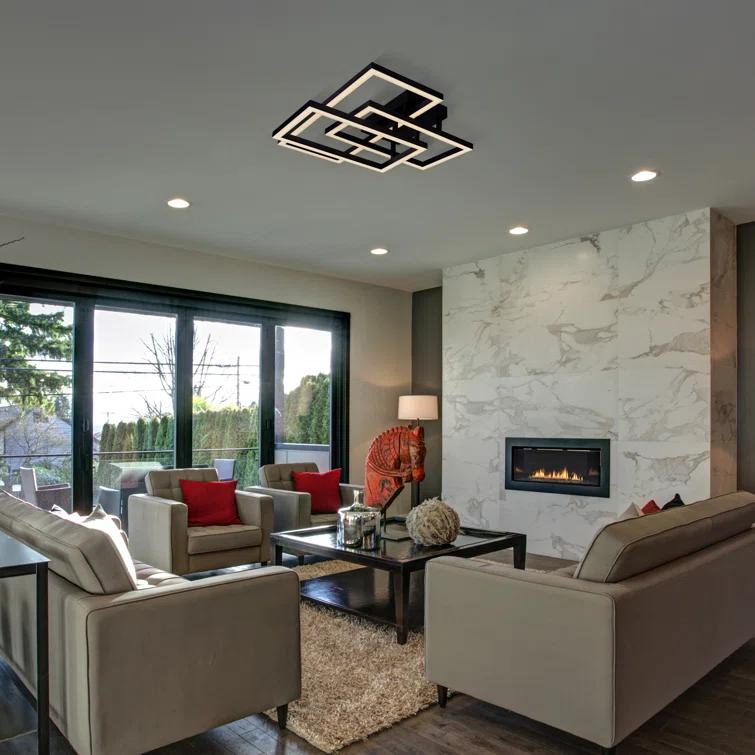 Radium 28-in Integrated LED Rectangular ETL Certified Semi Flush Ceiling Light