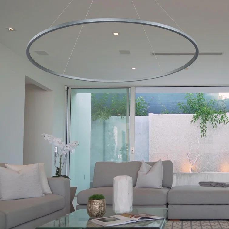 Tania 100-277V ETL Certified Integrated LED Height Adjustable Ring Chandelier