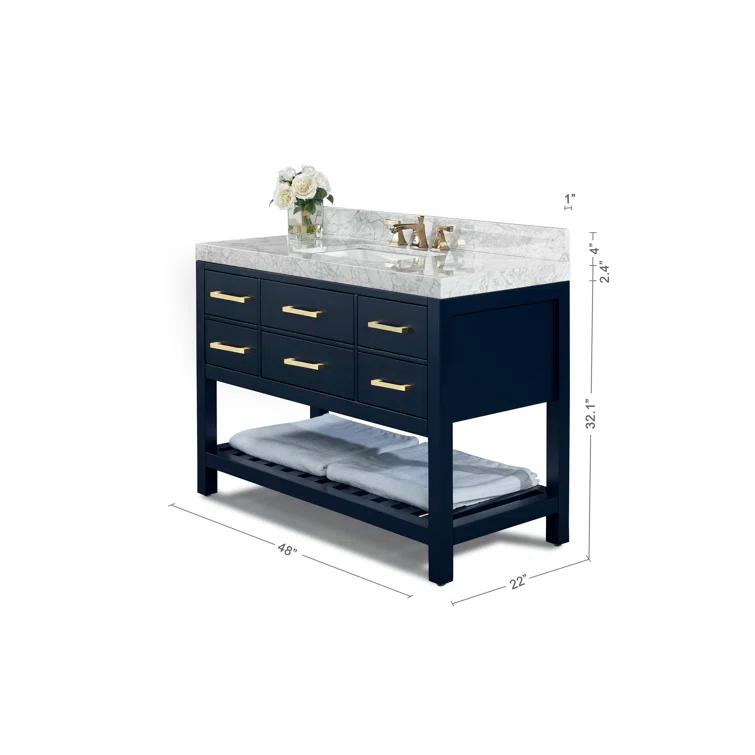 Ancerre Designs Elizabeth 48" Wood Bathroom Vanity Set in Heritage Blue