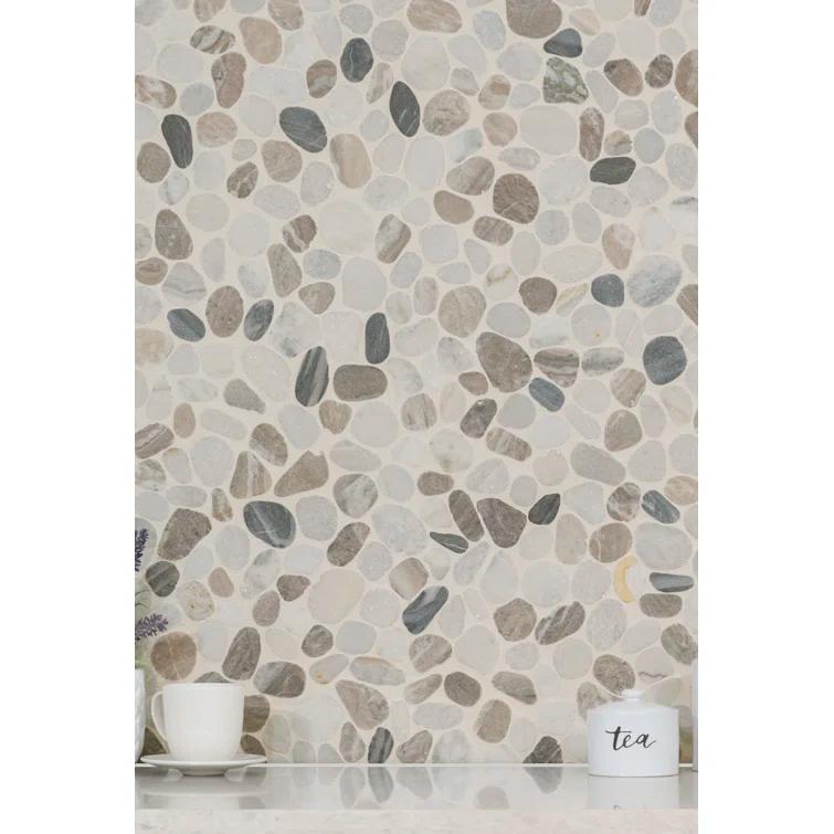 Ackland 12" x 12" Natural Stone Pebbles/Rocks Mosaic Floor & Wall Tile