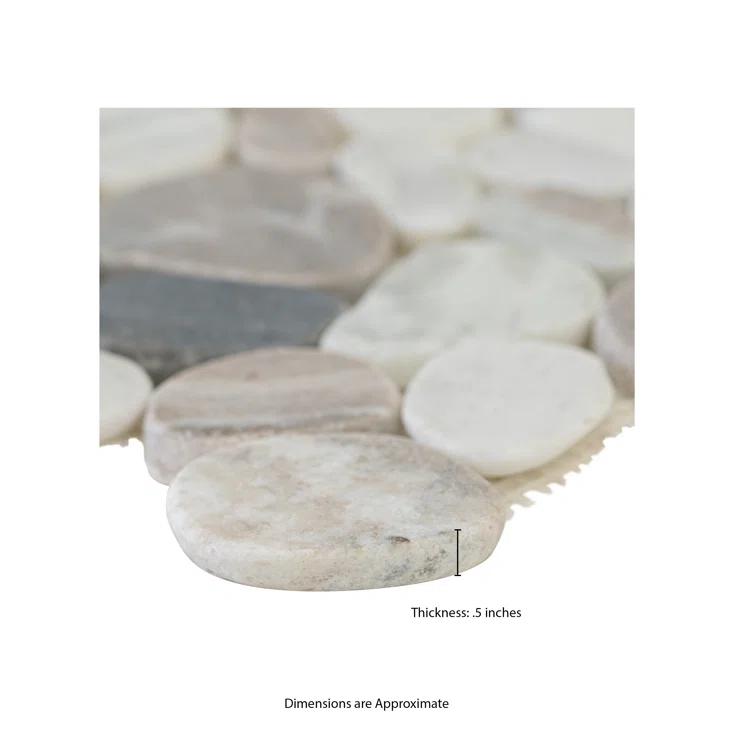 Ackland 12" x 12" Natural Stone Pebbles/Rocks Mosaic Floor & Wall Tile