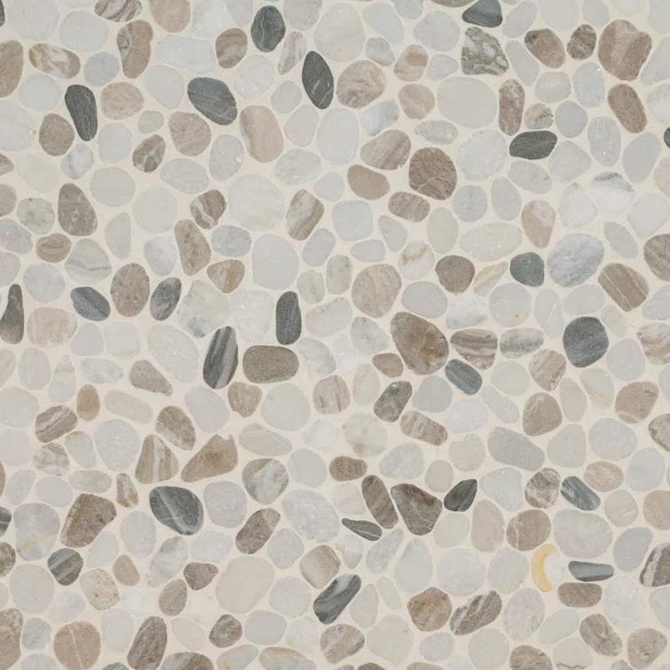 Ackland 12" x 12" Natural Stone Pebbles/Rocks Mosaic Floor & Wall Tile