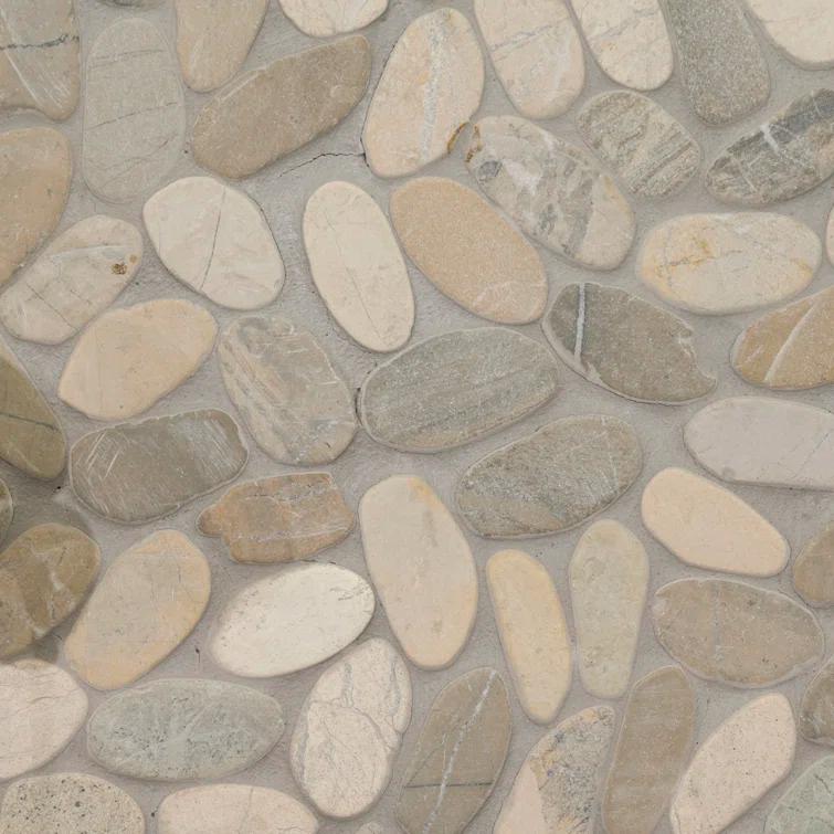 Ackland 12" x 12" Natural Stone Pebbles/Rocks Mosaic Floor & Wall Tile