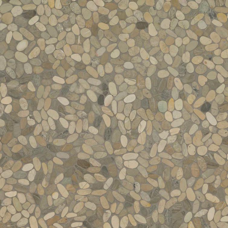 Ackland 12" x 12" Natural Stone Pebbles/Rocks Mosaic Floor & Wall Tile