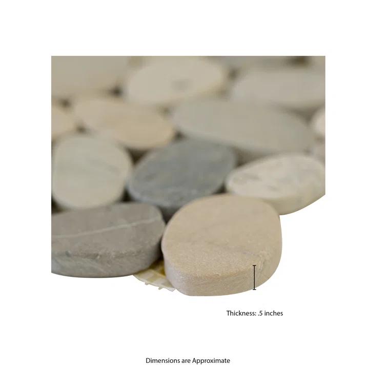 Ackland 12" x 12" Natural Stone Pebbles/Rocks Mosaic Floor & Wall Tile