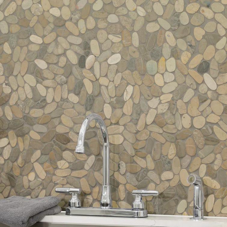 Ackland 12" x 12" Natural Stone Pebbles/Rocks Mosaic Floor & Wall Tile