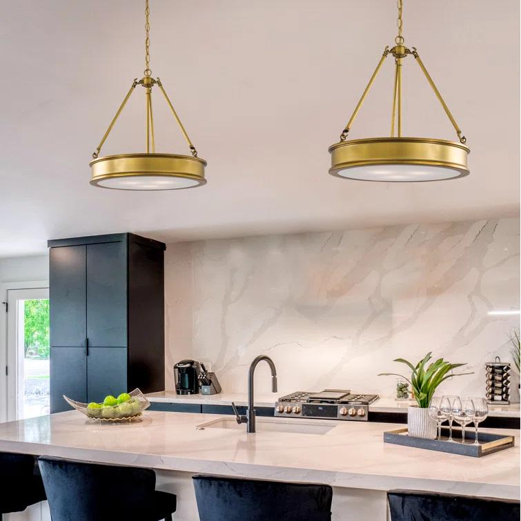 Pendant 3 Light In Transitional Style 18.5 Inches Tall By 19 Inches Wide-Brushed Nickel Finish    -Traditional Installation Minka Lavery 4173-84
