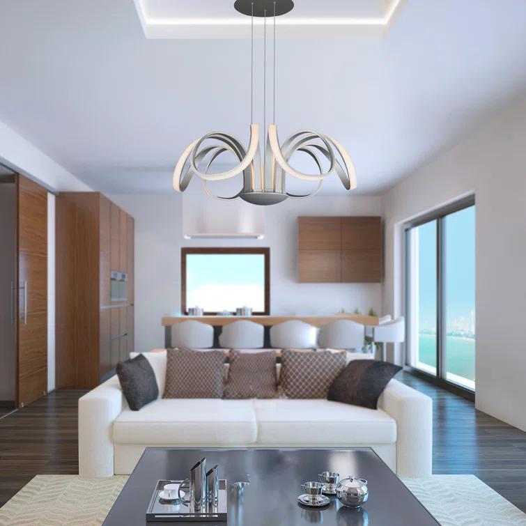 Capella Flower 30" Integrated LED ETL Certified Chandelier Height Adjustable Pendant